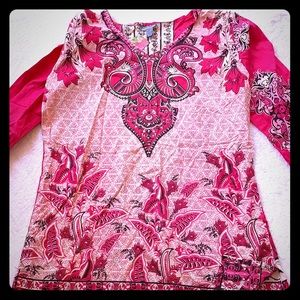 Boho/ hippie Pink/beige/black mini or top NWT ALL